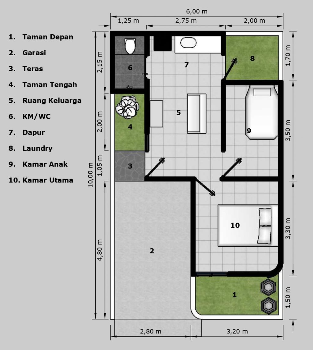 foto denah rumah tipe 34 perumahan INARA BUMI CIKAJANG