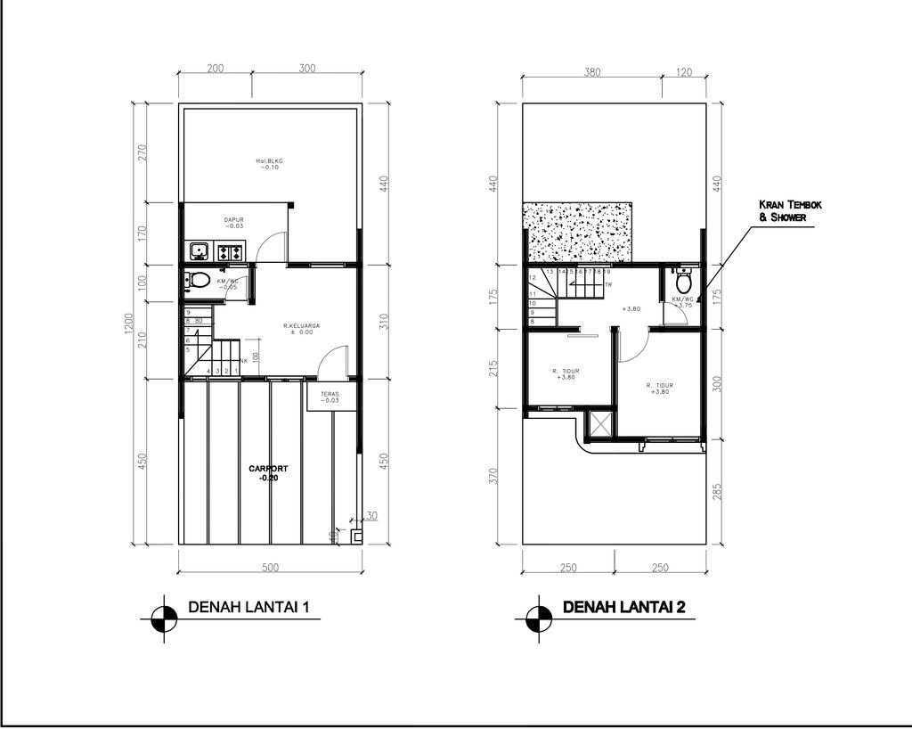 foto denah rumah tipe 38 Compact 2 Kamar HC (444) perumahan G-Land Ciwastra Park 2