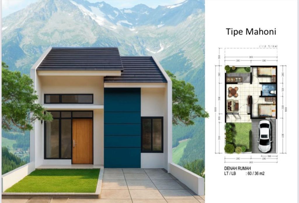 foto denah rumah tipe MAHONI perumahan Serpong Village Residence