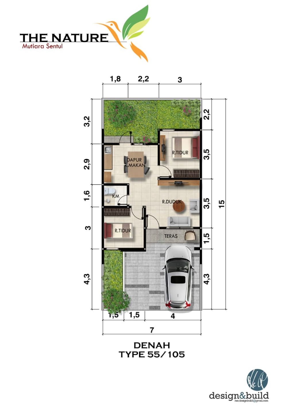 foto denah rumah tipe HD-12 perumahan Mutiara Sentul