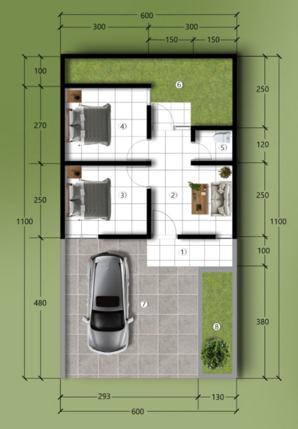 foto denah rumah tipe 34/66 perumahan Watugedehills