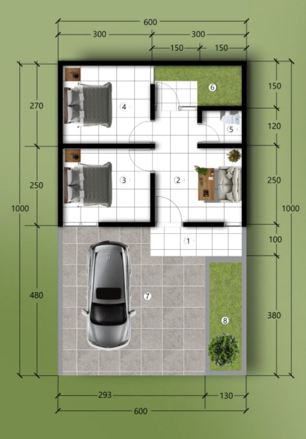 foto denah rumah tipe 34/60 perumahan Watugedehills