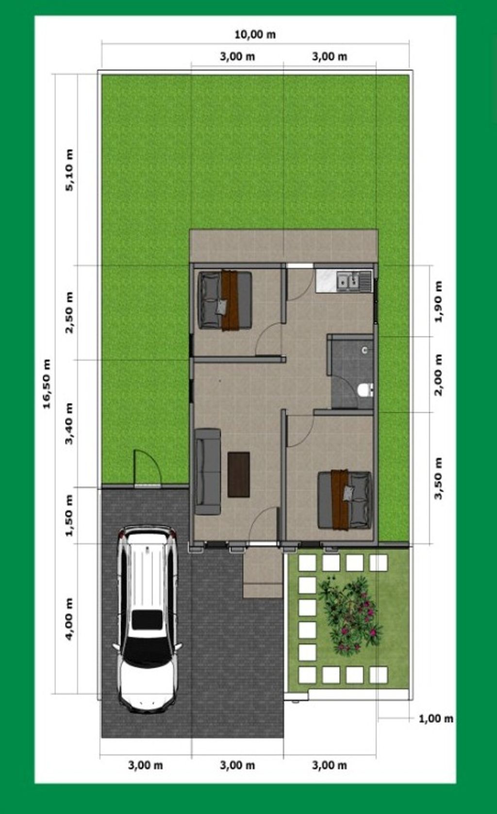 foto denah rumah tipe 50 perumahan CLUSTER IBRAHIM