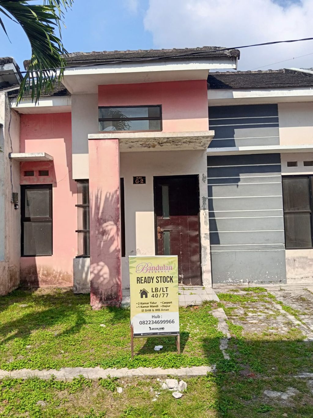 foto tampak rumah tipe 40 perumahan Bandulan Regency