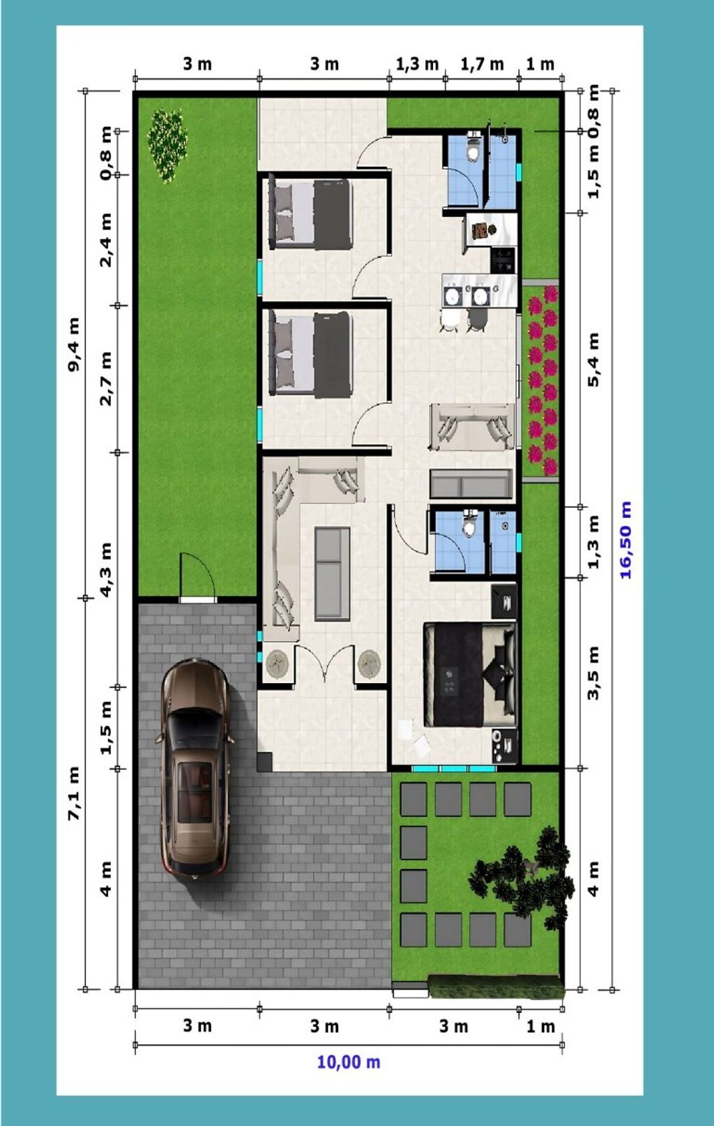 foto denah rumah tipe 70 perumahan CLUSTER IBRAHIM