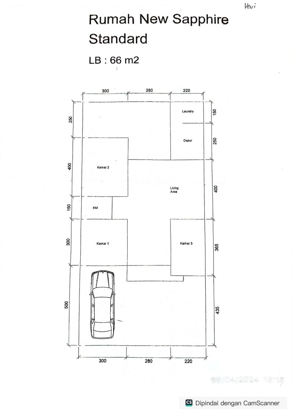 foto denah rumah tipe New Sapphire perumahan Mutiara Megah Asri