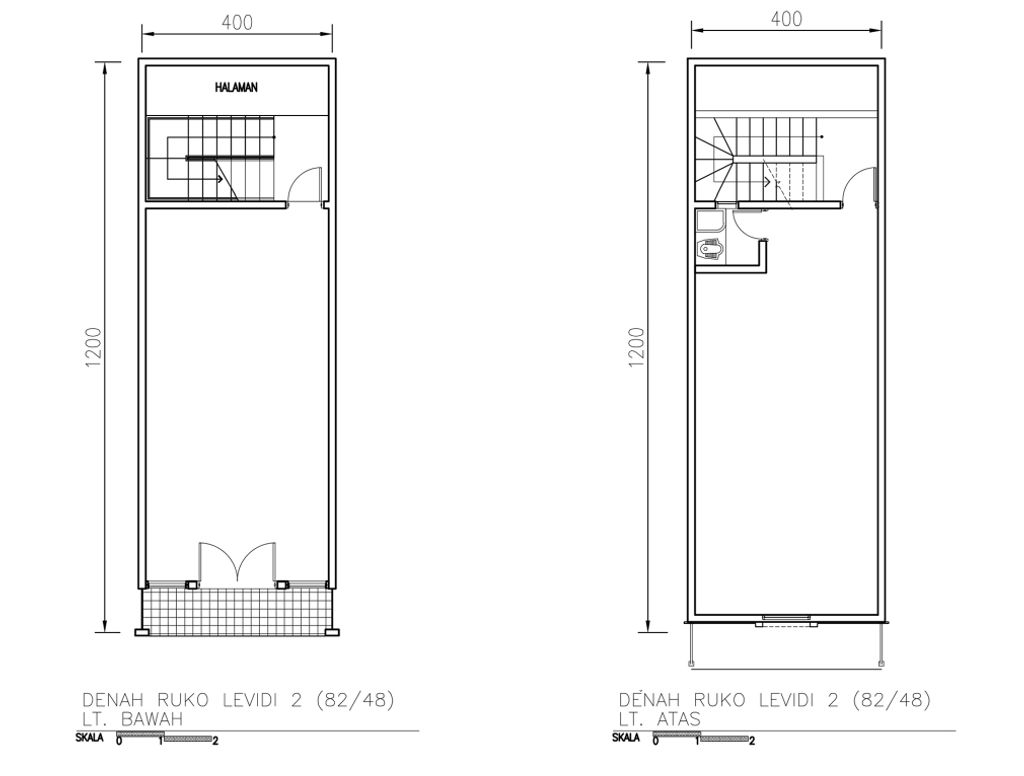 foto denah rumah tipe Ruko Arcadia 82/48 perumahan Perumahan Galuh Mas