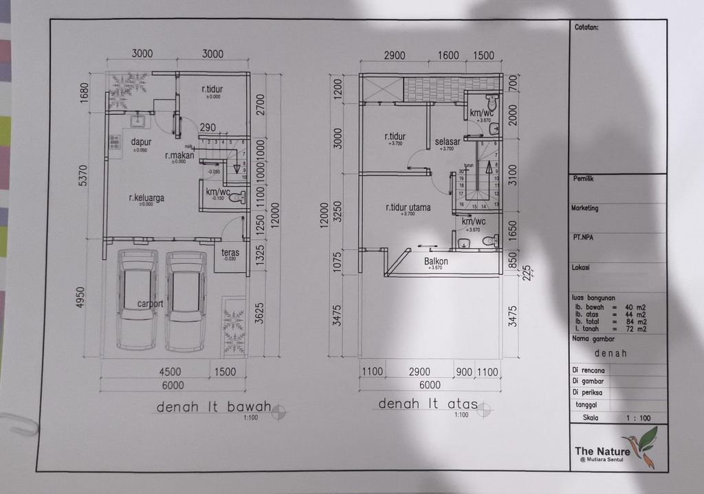 foto denah rumah tipe IC-8A perumahan Mutiara Sentul