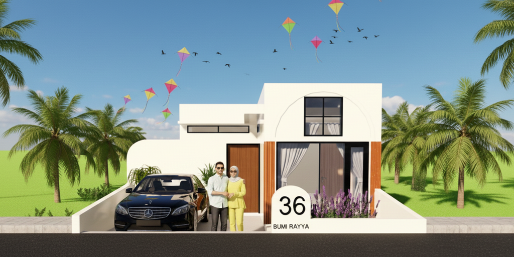 foto tampak rumah tipe 36/98 perumahan BUMI RAYYA