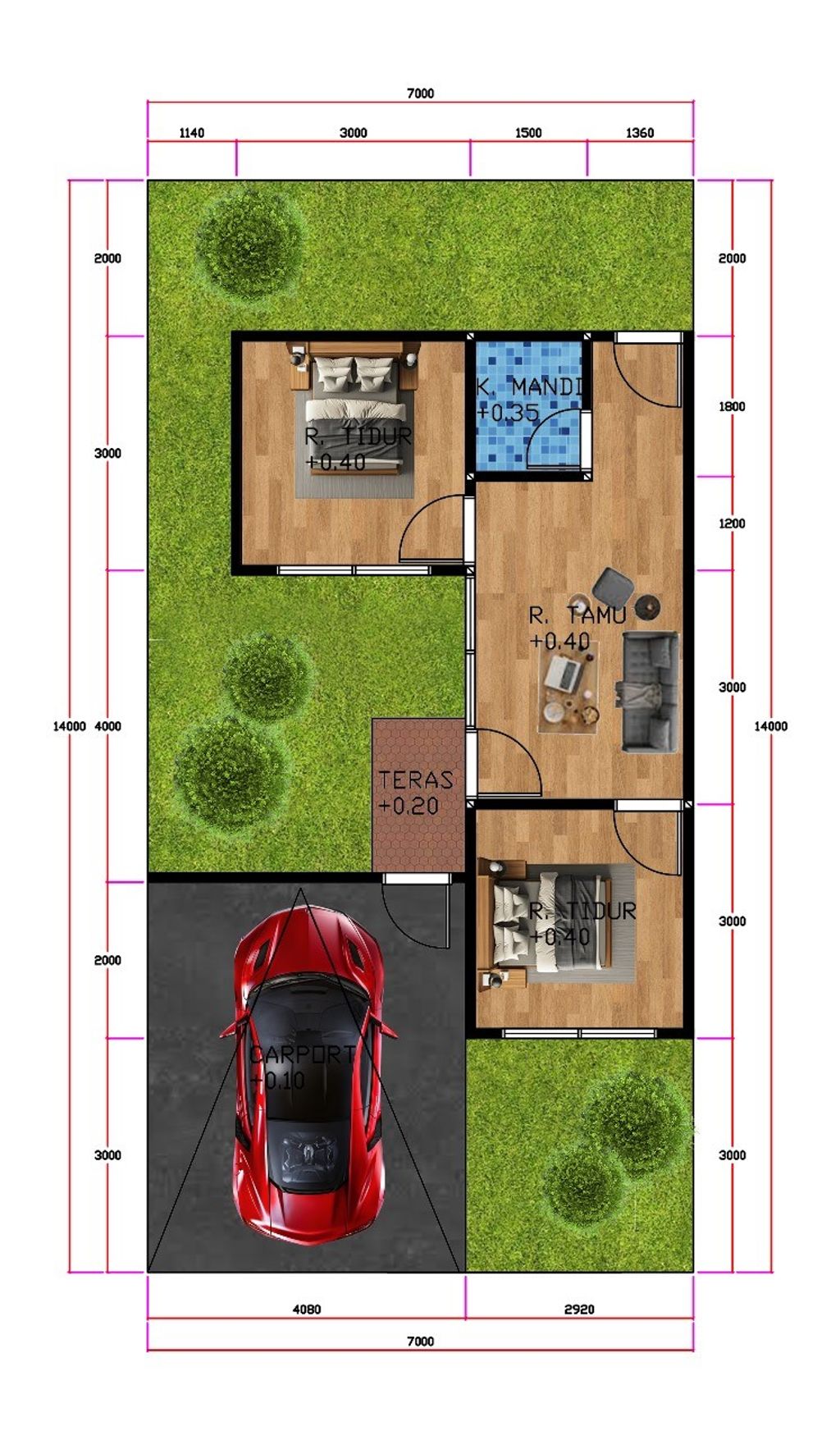 foto denah rumah tipe 36/98 perumahan BUMI RAYYA