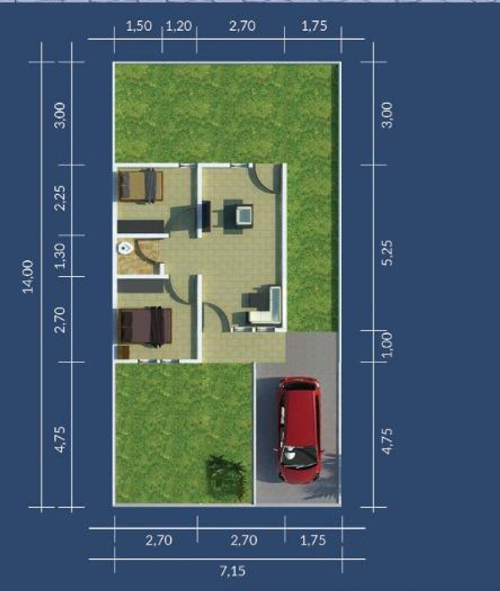 foto denah rumah tipe 32/100 NEW perumahan SAMOTA RESIDENCE