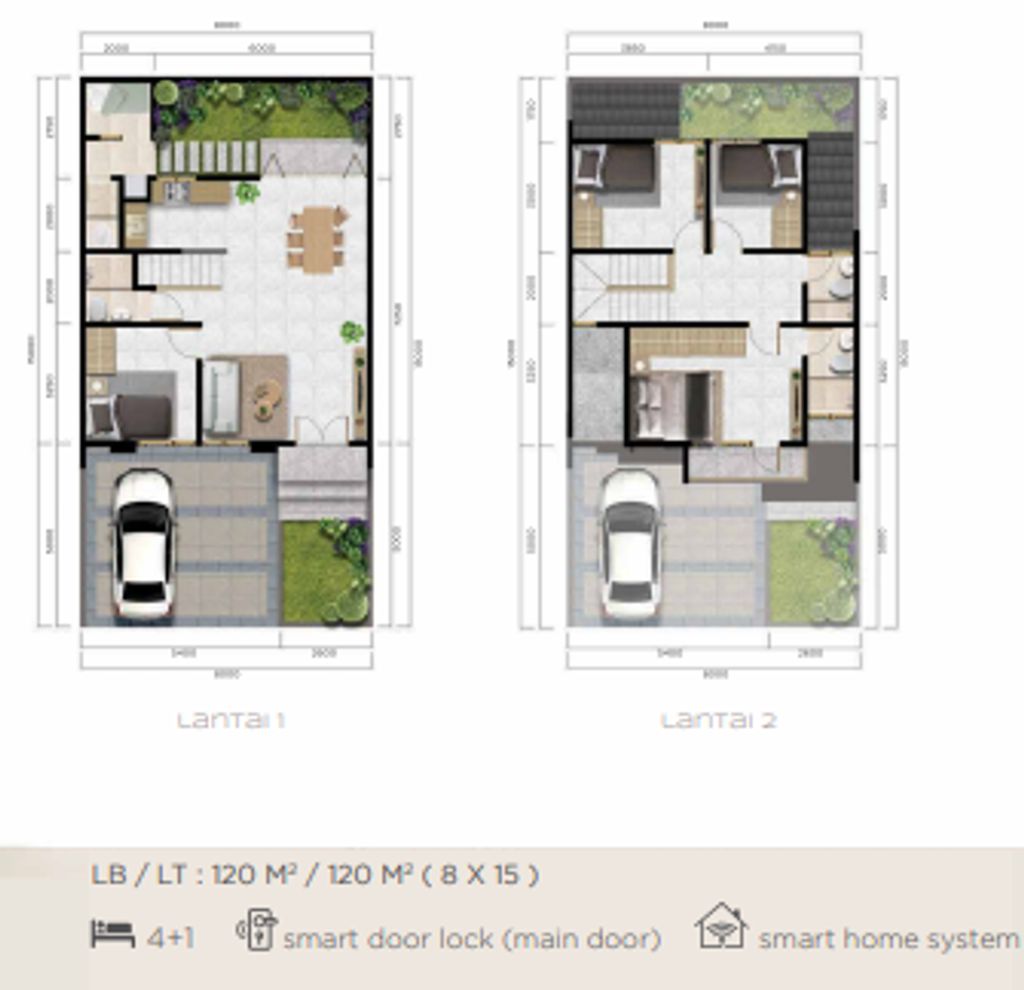 foto denah rumah tipe DALI-A E.02/01 - RSF perumahan PERUMAHAN CITRA CITY SENTUL KAWASAN PREMIUM