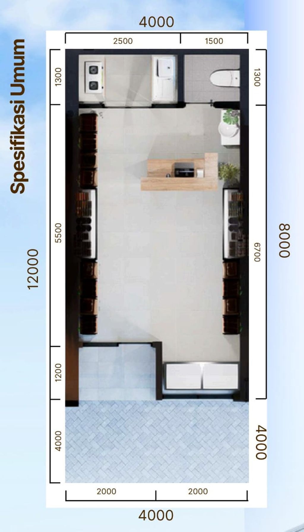 foto denah rumah tipe KOMERSIL perumahan Taman baru kemeranggen2