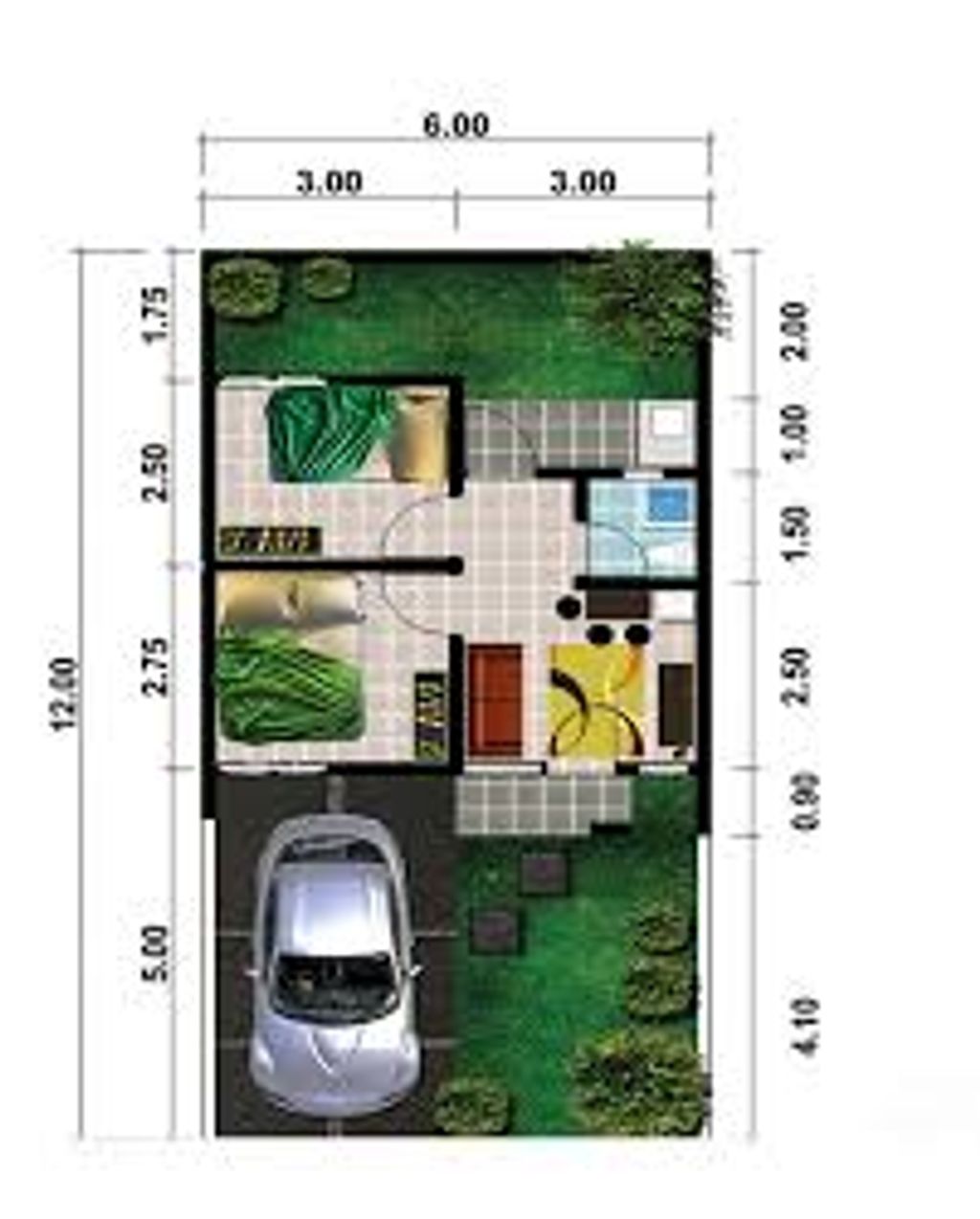 foto denah rumah tipe subsidi perumahan Villa Permata Cikampek 2