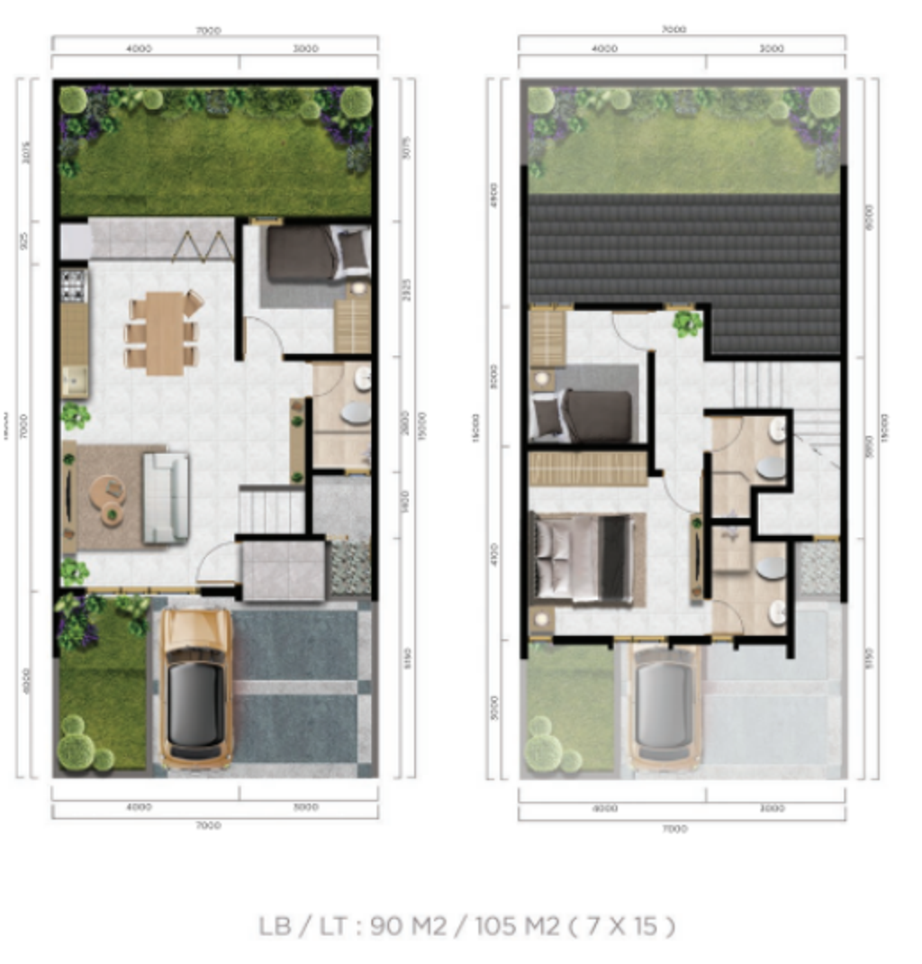 foto denah rumah tipe CHAMPAGNE - CHR perumahan PERUMAHAN CITRA CITY SENTUL KAWASAN REGULER 1