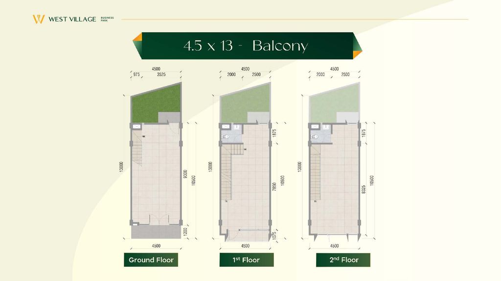 foto denah rumah tipe West Village 1 - 4.5 x 13 perumahan West Village Business Park