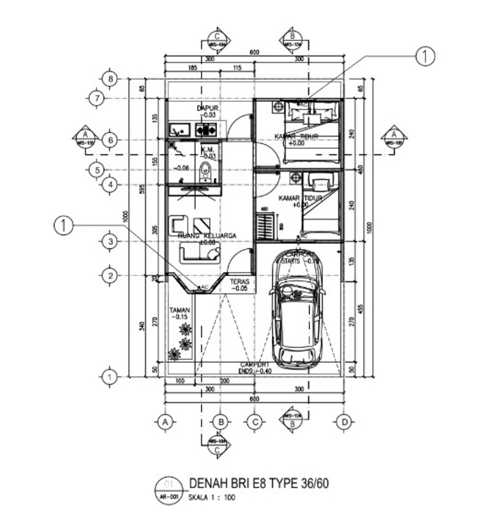 foto denah rumah tipe 36/60 perumahan BRITANIA GREEN RESORT