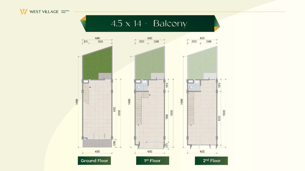 foto denah rumah tipe West Village 1 - 4.5 x 14 perumahan West Village Business Park