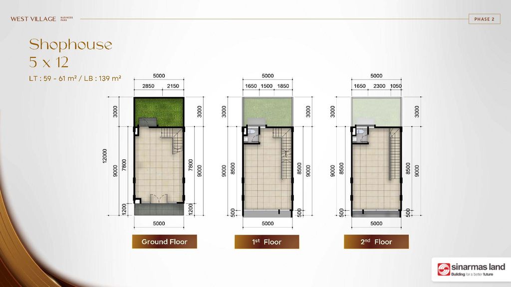 foto denah rumah tipe West Village 2 - 5 x 12 perumahan West Village Business Park