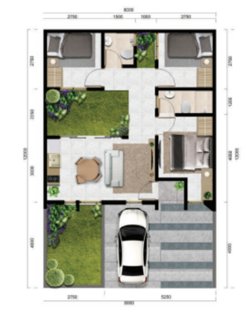 foto denah rumah tipe BURGUNDY - CHR perumahan PERUMAHAN CITRA CITY SENTUL KAWASAN REGULER 1