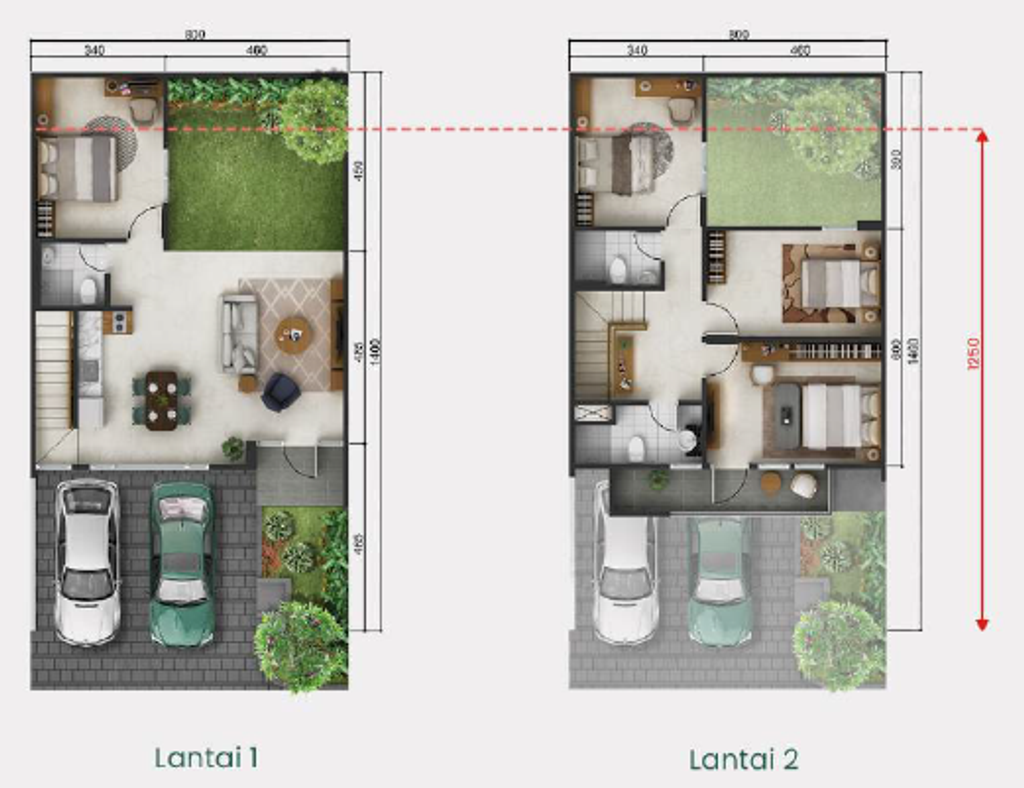 foto denah rumah tipe Premium (8 x 12.5) perumahan SUMMARECON MUTIARA MAKASSAR CLUSTER TOPAZ 1