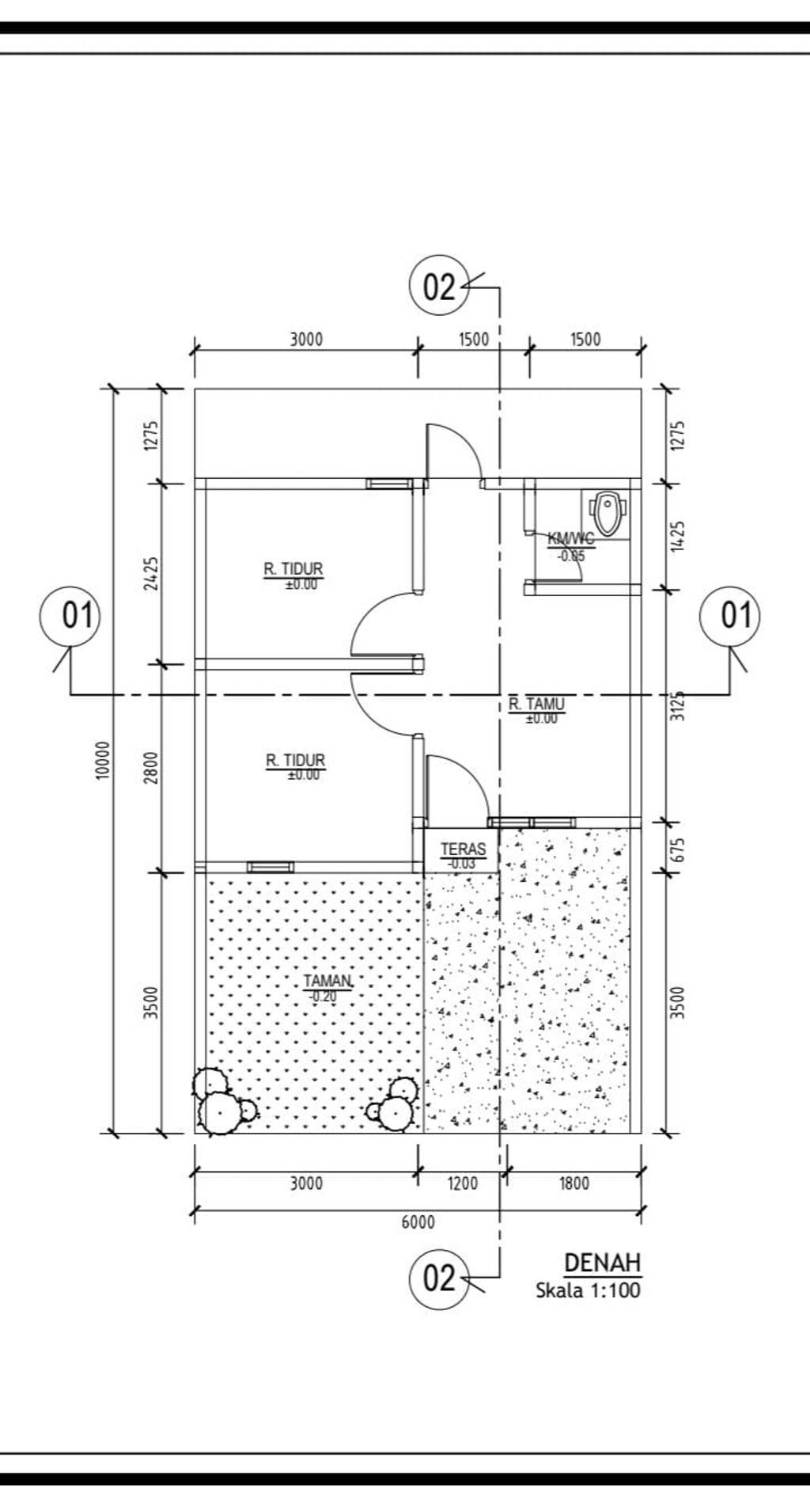 foto denah rumah tipe 36 perumahan Perumahan De Jasmine Garden Bumirejo