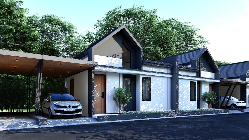 foto tampak rumah tipe Scandinavian perumahan ASKARA HARITA SPECIAL EDITION