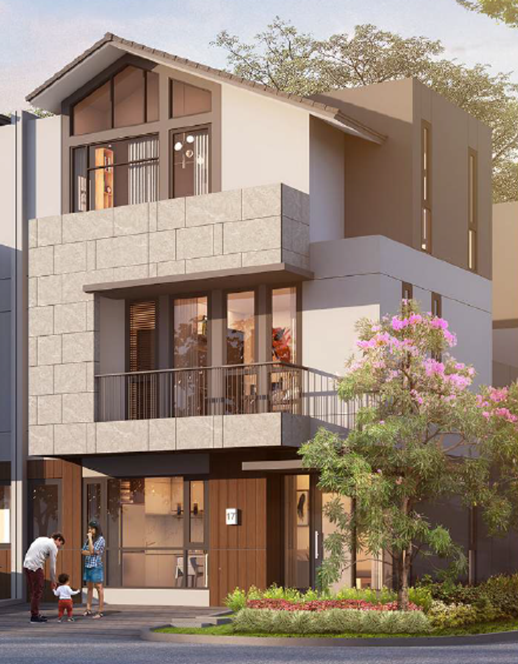 foto tampak rumah tipe Attic Hoek (8 x 12.5) perumahan SUMMARECON MUTIARA MAKASSAR CLUSTER TOPAZ 1