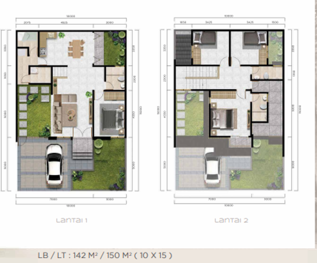 foto denah rumah tipe PICASSO E.10/50 - RSF perumahan PERUMAHAN CITRA CITY SENTUL KAWASAN PREMIUM