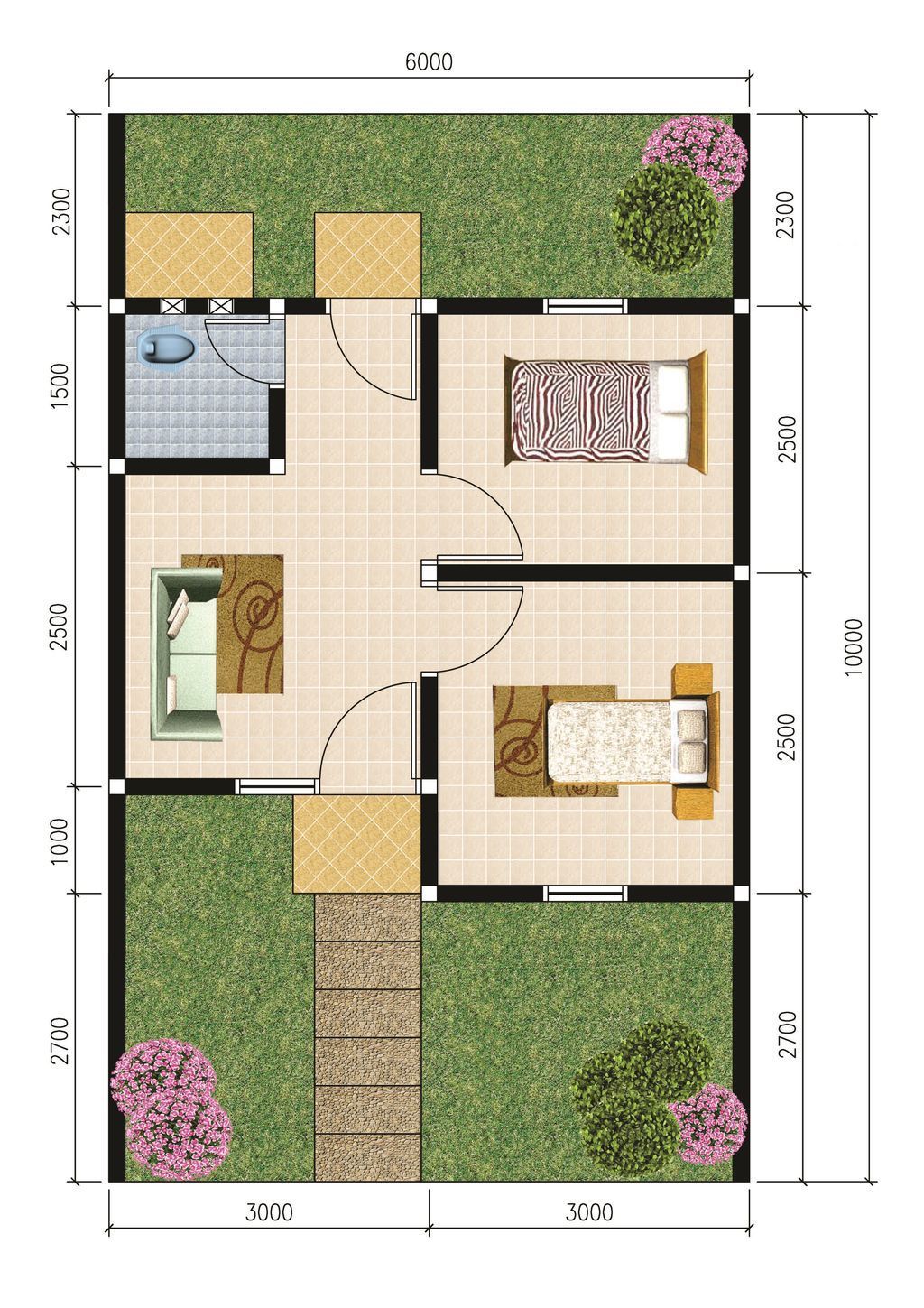 foto denah rumah tipe AKASIA perumahan Mangkualam Karawang