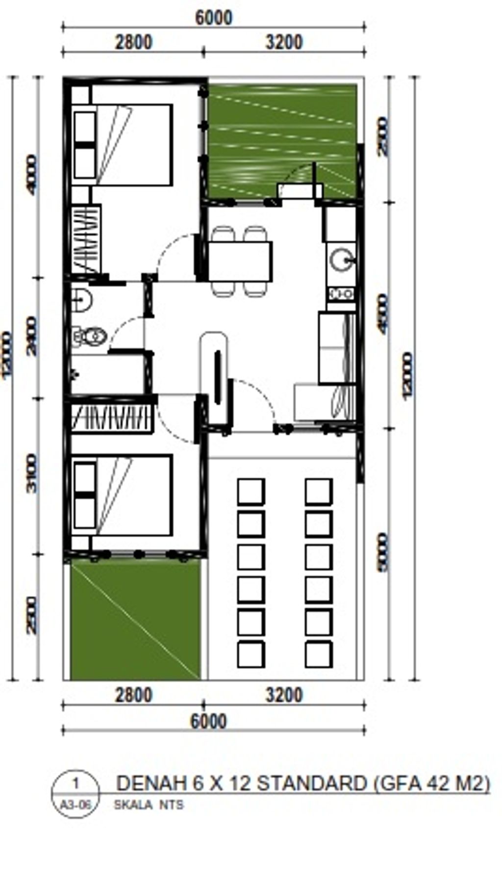 foto denah rumah tipe KHAYA - 5x12 STD perumahan PERUMAHAN PODOMORO RIVER VIEW