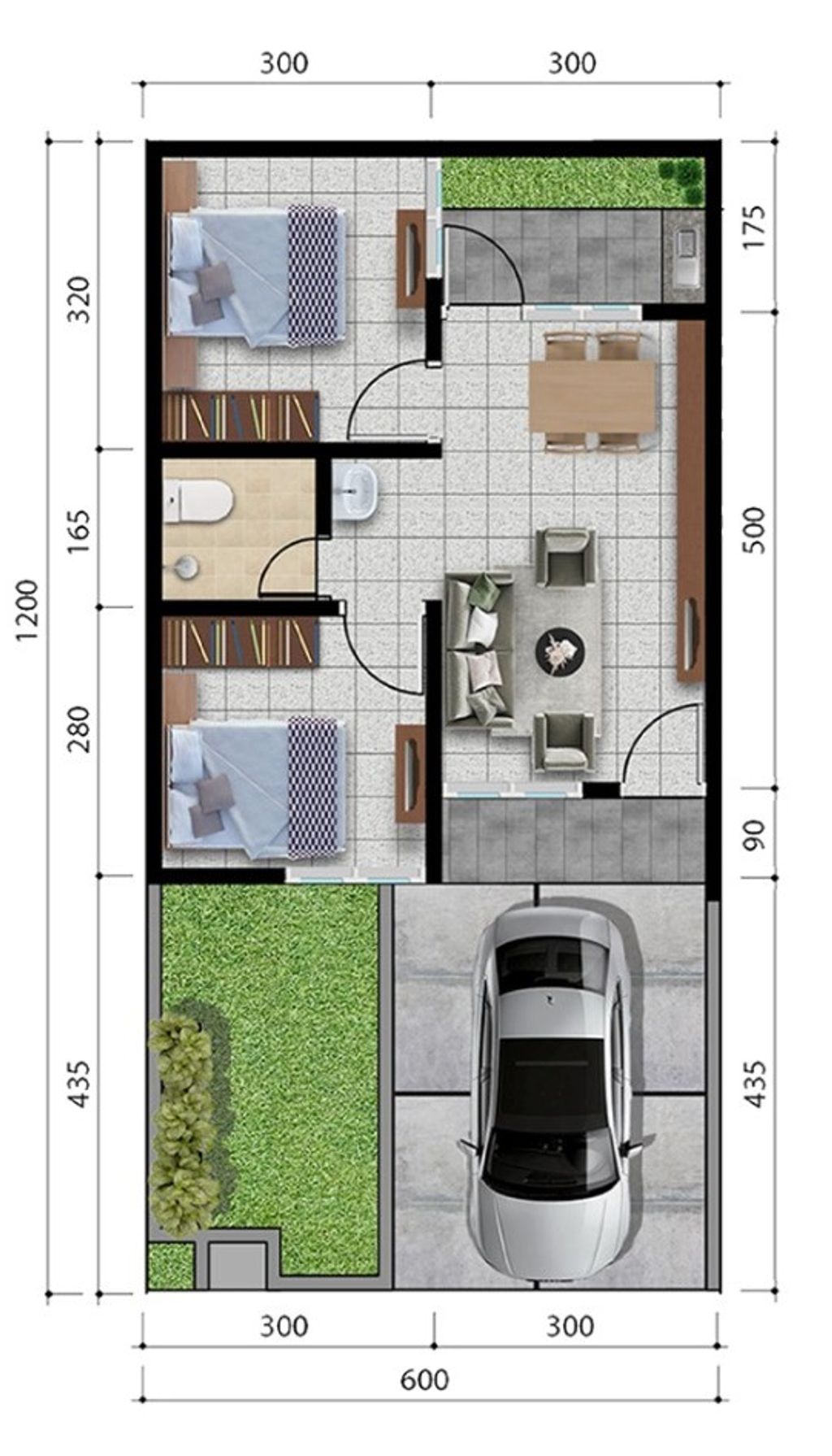 foto denah rumah tipe Arster Hook perumahan SURYAMAS LIANDRA CITY