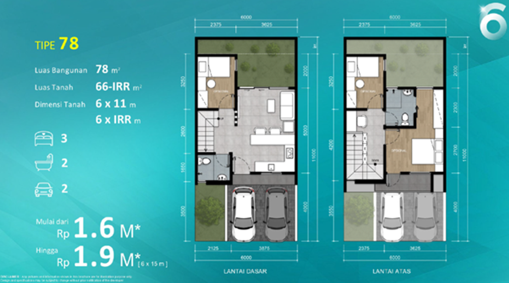 foto denah rumah tipe T6 144 perumahan EXCELIA