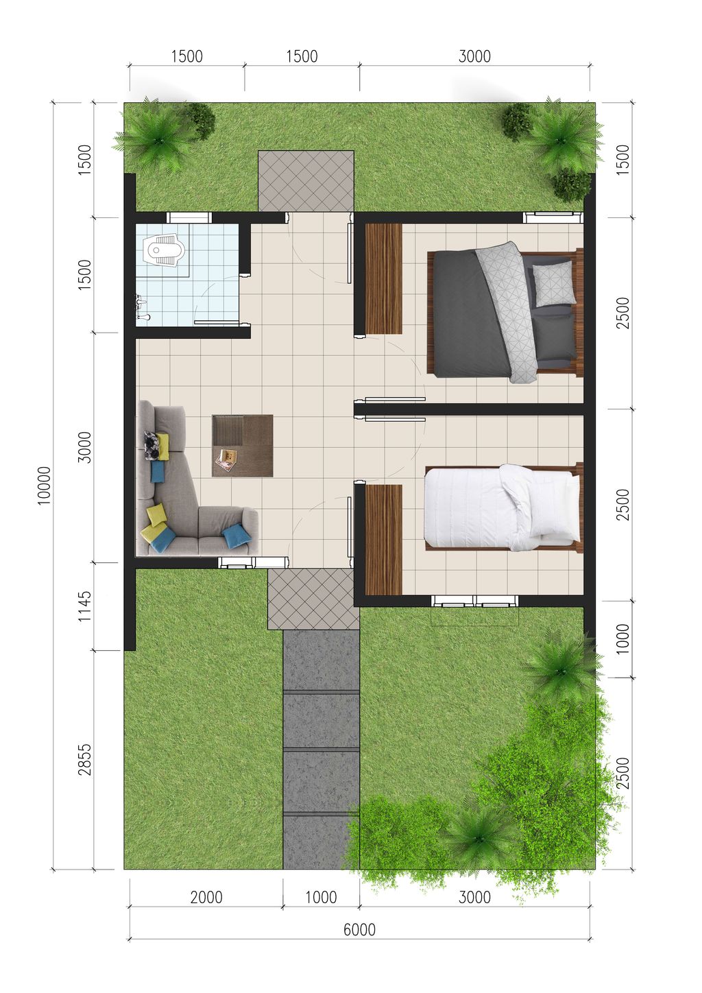 foto denah rumah tipe Standard 30 perumahan GRIYA INDAH CIKAMPEK