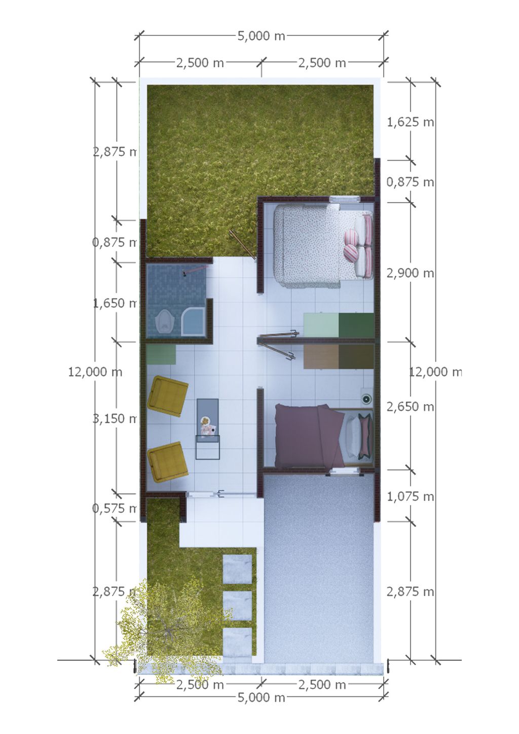 foto denah rumah tipe BROMO perumahan PERUMAHAN PURI NIRWANA TUMPANG