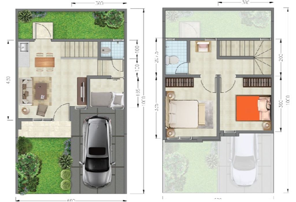 foto denah rumah tipe FRESIA perumahan PARADISE SERPONG CITY BLOK J