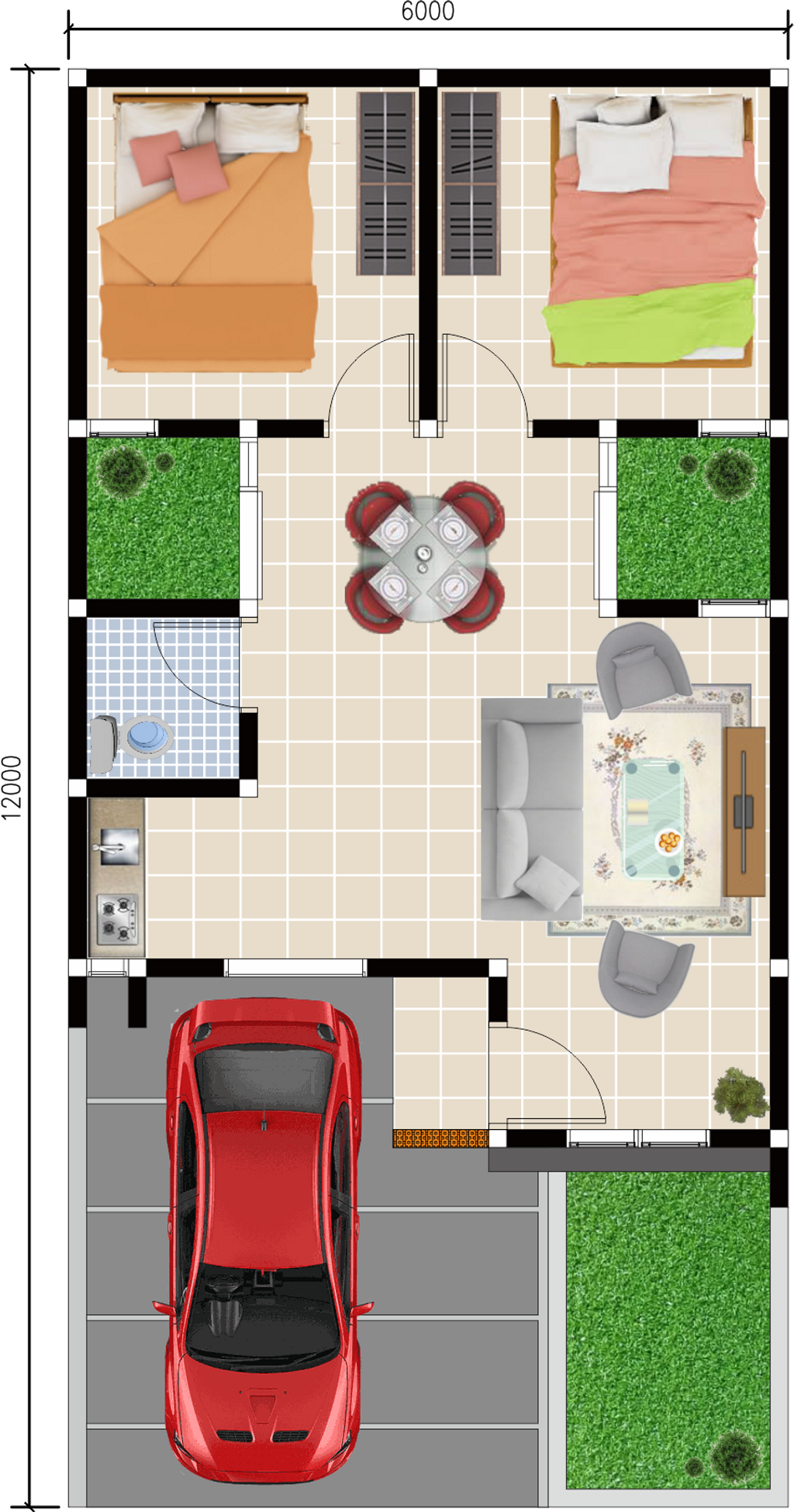 foto denah rumah tipe RAMA perumahan GREEN BABELAN ASRI 5