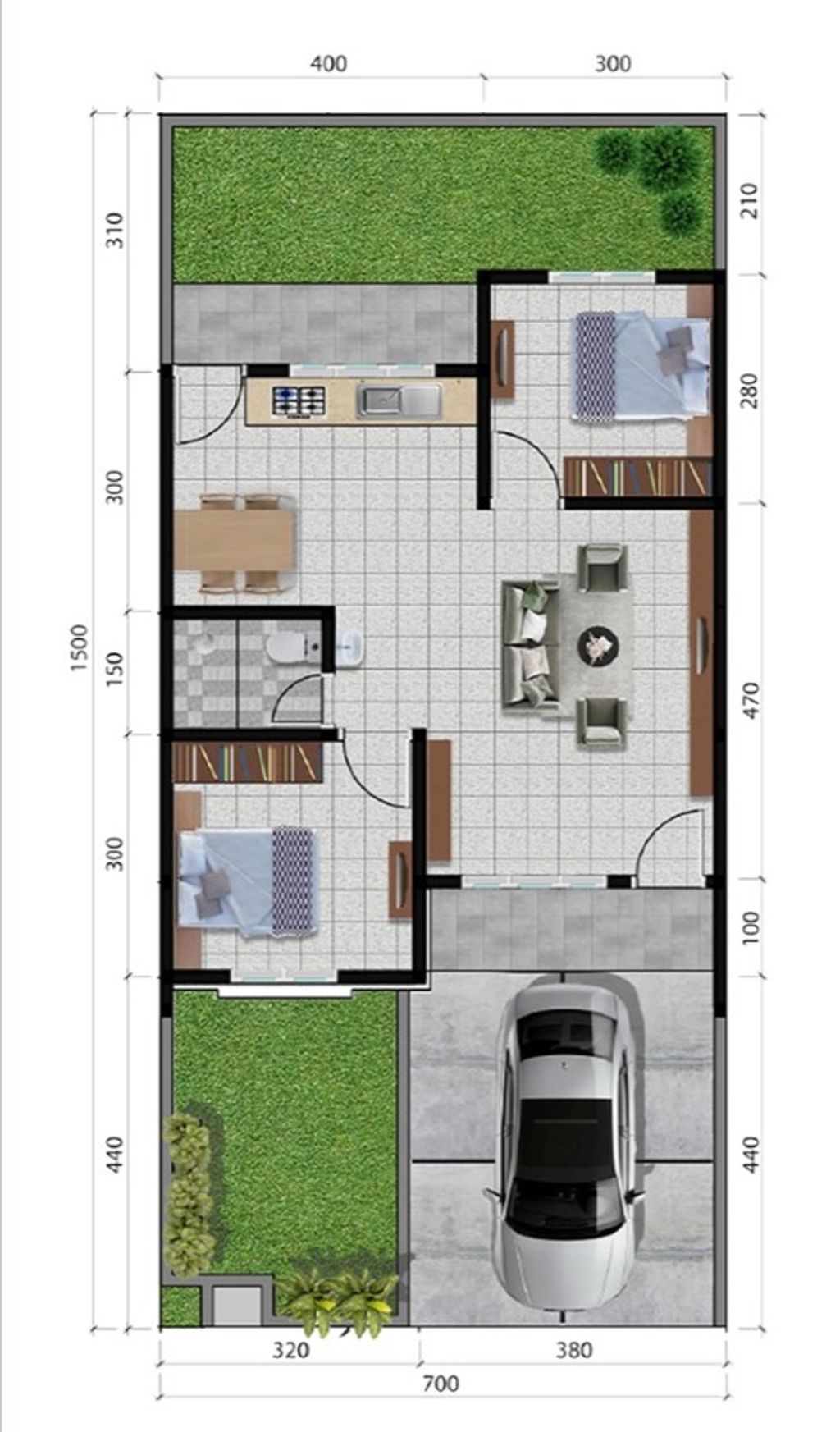 foto denah rumah tipe Orchid Standard perumahan SURYAMAS LIANDRA CITY