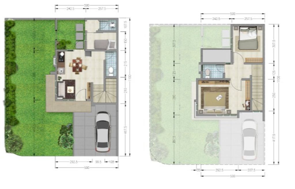 foto denah rumah tipe SABA HOEK perumahan PARADISE SERPONG CITY BLOK P