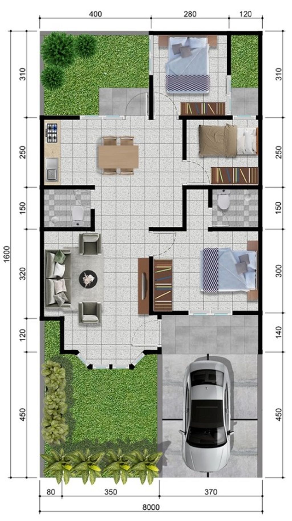 foto denah rumah tipe Westeria Standard perumahan SURYAMAS LIANDRA CITY