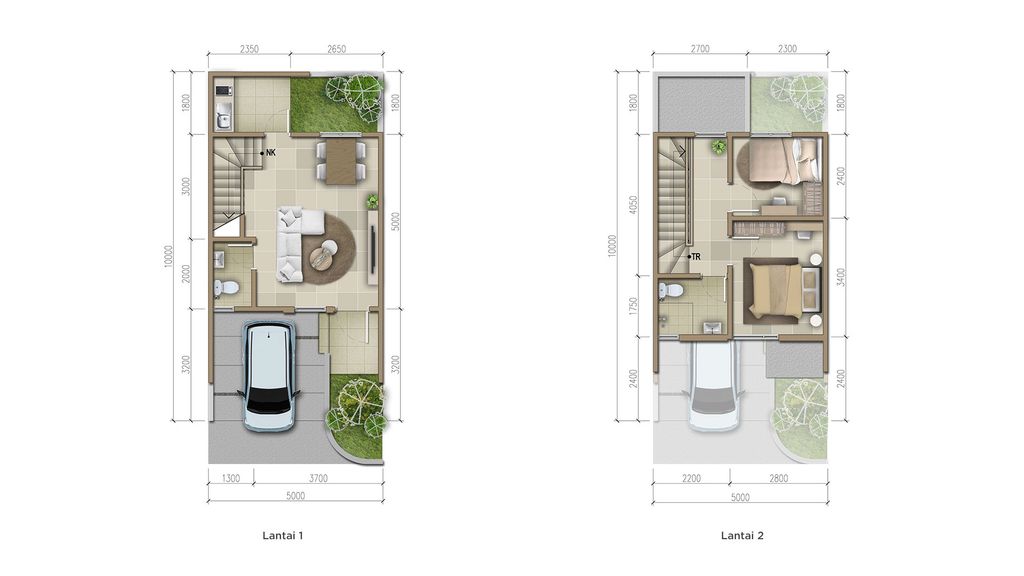 foto denah rumah tipe Chelia 5x10 Luxury perumahan CLUSTER CHELIA RESIDENCE