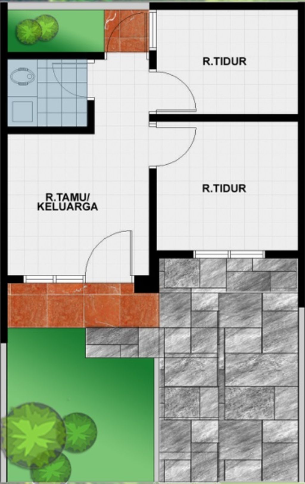 foto denah rumah tipe KIOS perumahan GRIYA CILEUNGSI 5