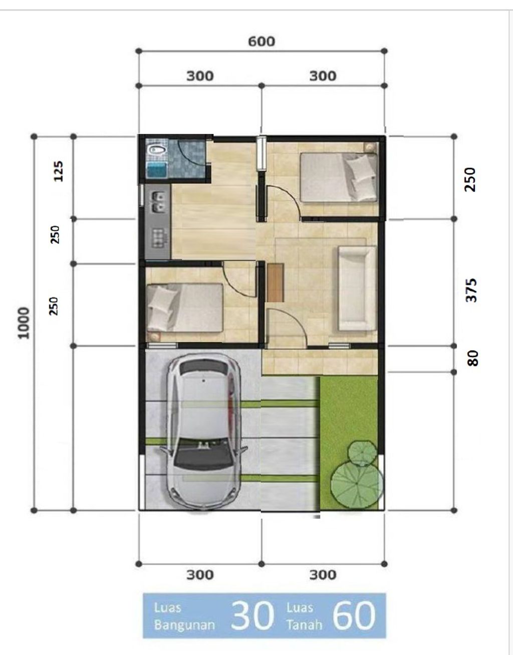 foto denah rumah tipe Sapphire perumahan Prima Batang Residence
