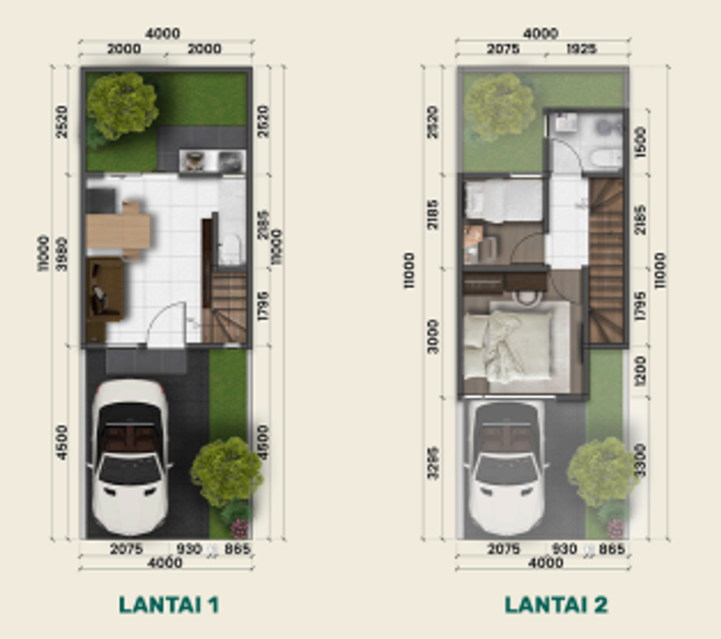 foto denah rumah tipe Tulip C perumahan THE FIRST STONE EMERALD