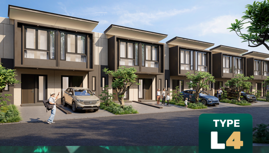 foto tampak rumah tipe Tulip D Hoek perumahan THE FIRST STONE EMERALD