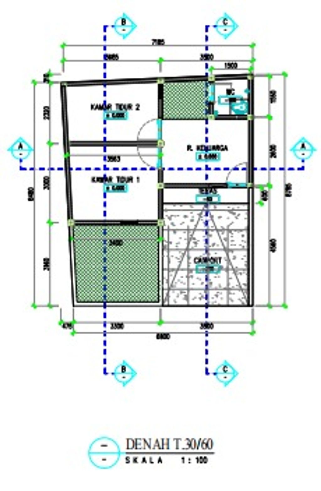 foto denah rumah tipe 30/60 Bata Merah perumahan MARISON KALINEGORO