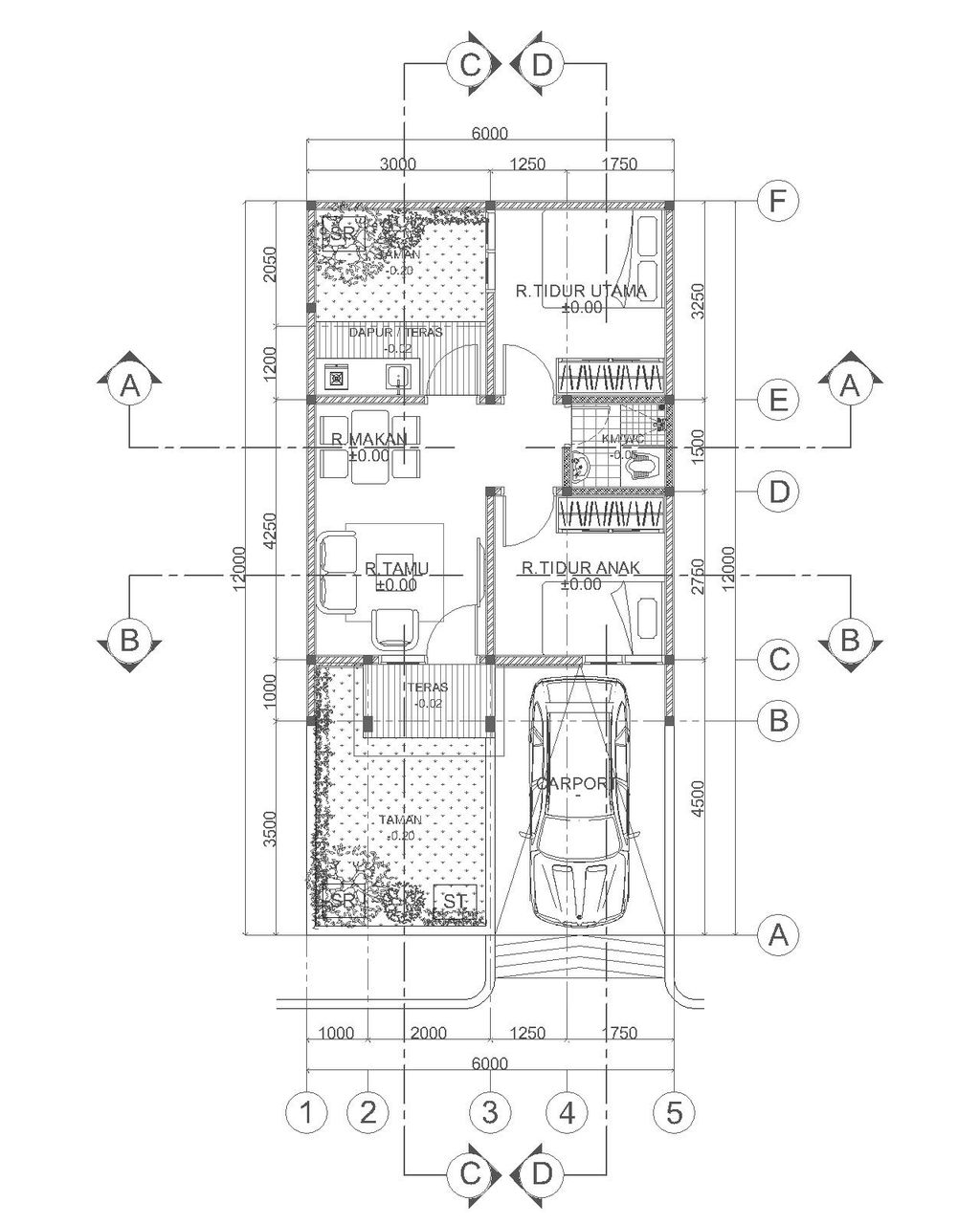 foto denah rumah tipe 72/38 C-1 perumahan KSO PURI CEMPAKA