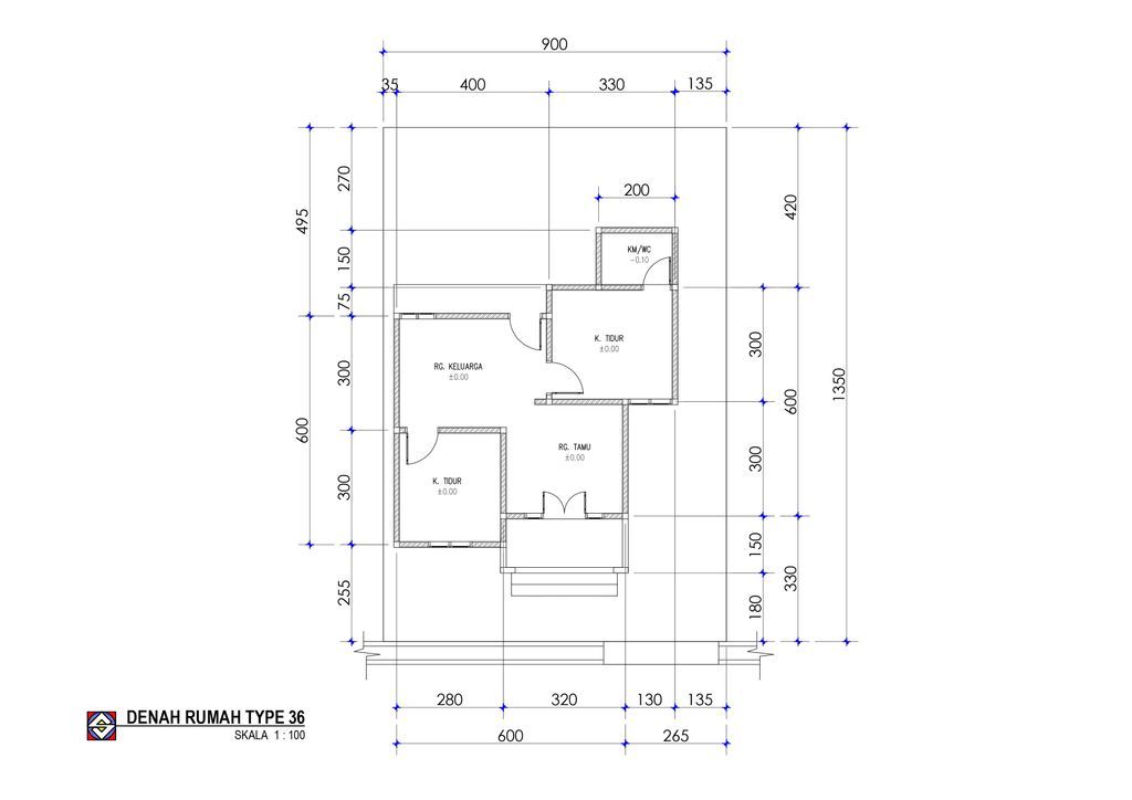 foto denah rumah tipe 36 perumahan RIFKA LESTARI 4 TINELO