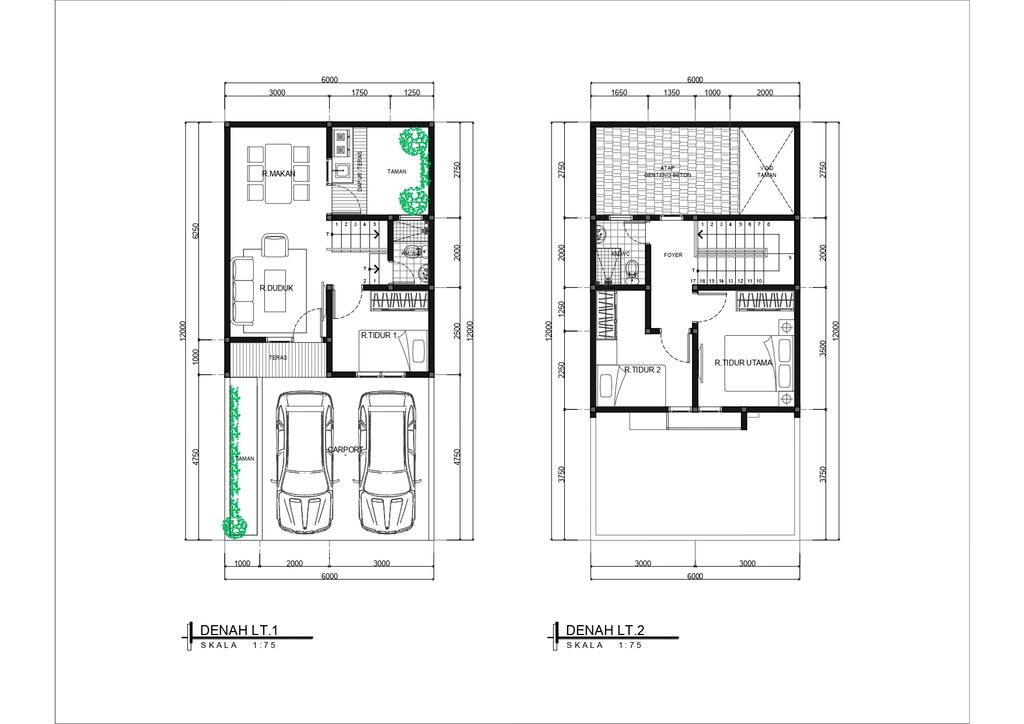 foto denah rumah tipe 72/69 D-2 perumahan KSO PURI CEMPAKA