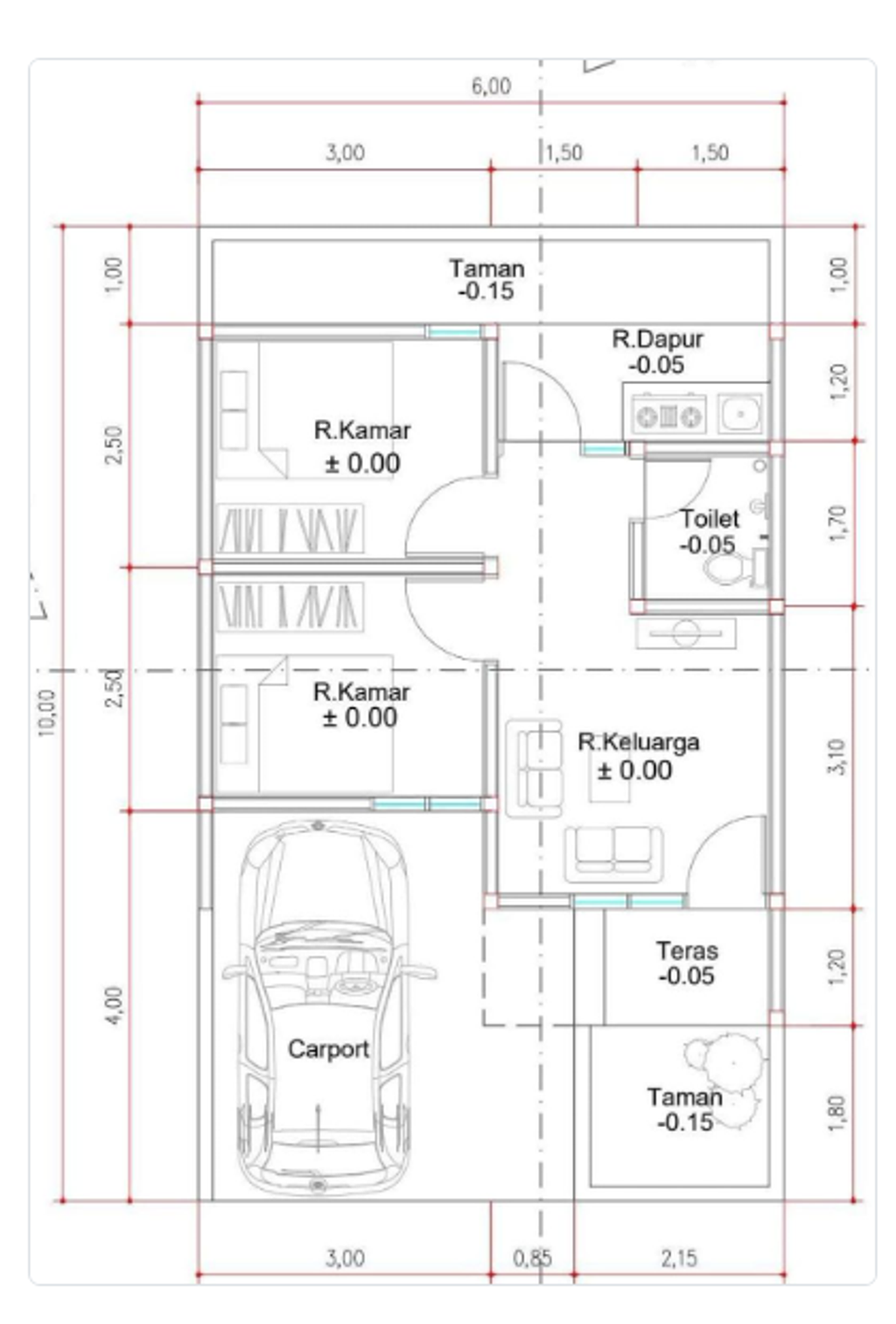 foto denah rumah tipe 32/67 perumahan peak garden